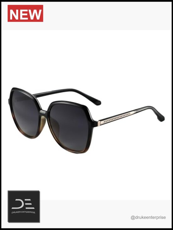 Vintage Oversized Square Sunglasses UV400 Protection Polarized